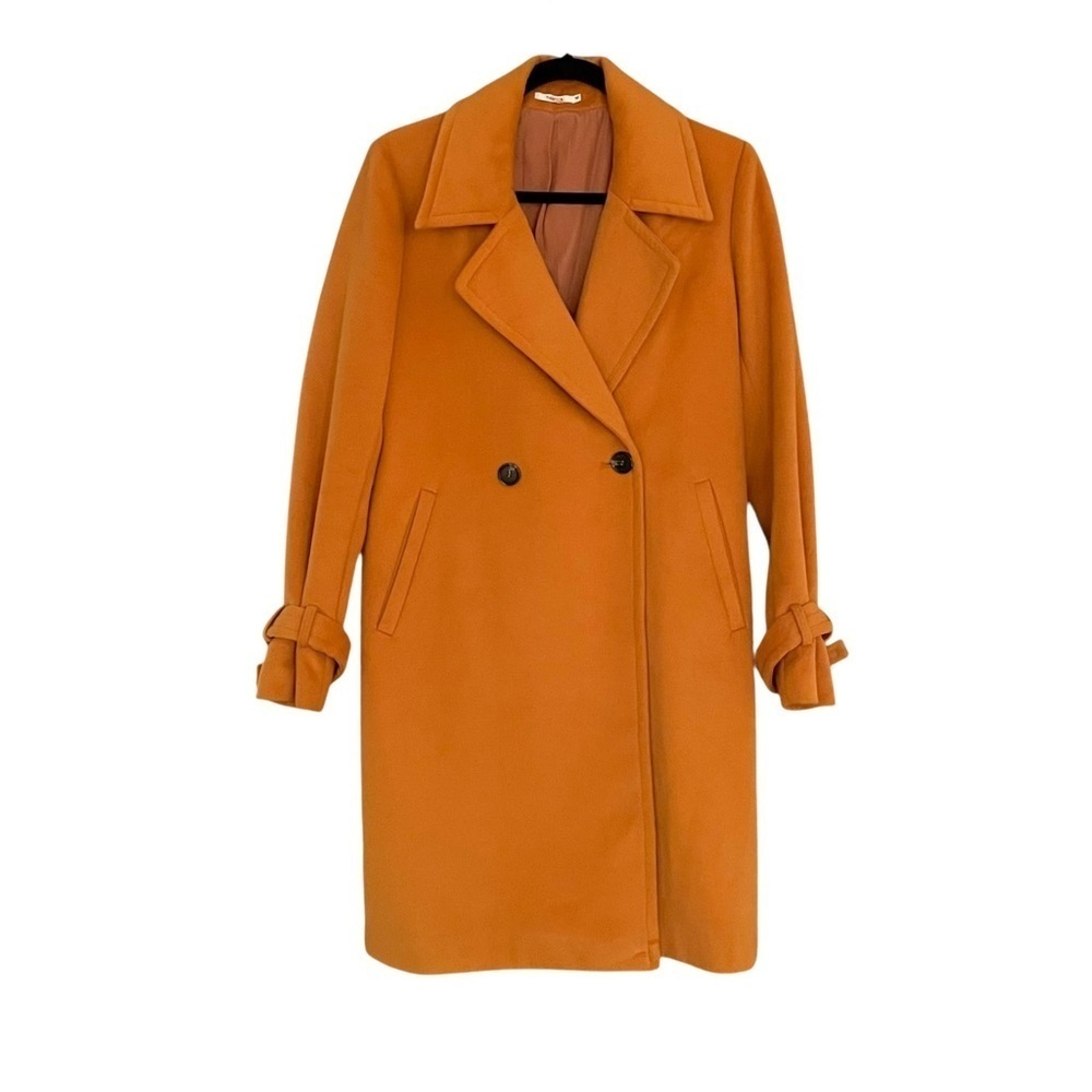 TULAROSA Orange Double Breasted Long Coat XS